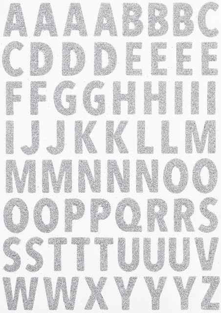 Glitzer-Sticker Buchstaben in Silber - Bild 1