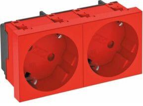 OBO Bettermann 2-fach Schutzkontakt Steckdose STD-D3S SRO2 in Rot - Bild 1