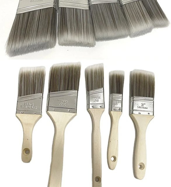 5er-Set langlebige Schrägpinsel mit Holzgriff und erweiterten Borsten in Multicolour für Farbe und Reparaturen - Bild 1