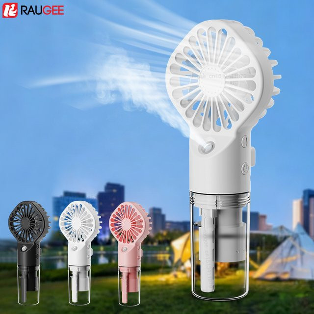 raugee Tragbarer Mini-Luftbefeuchter-Ventilator mit Sprühfunktion und USB-Wiederaufladung in Pink - Bild 1