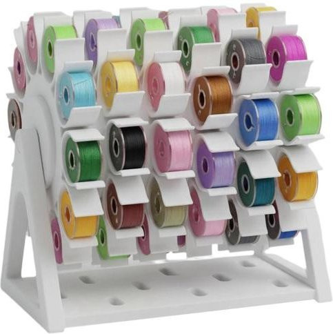 Luxeicu Nähgarn-Organizer mit 60 Spulen, 360 Grad drehbarer Displayständer für Stickerei und Quilting, Weiß - Bild 1
