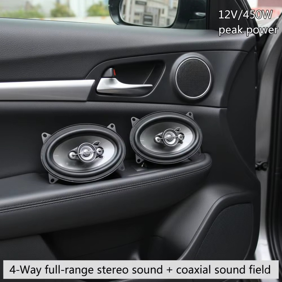 AiteFeir 4-Wege-Mehrkanal-Koaxiallautsprecher mit Hochtöner und Staubschutzgitter für Heim- und Auto-Subwoofer, Schwarz - Bild 3
