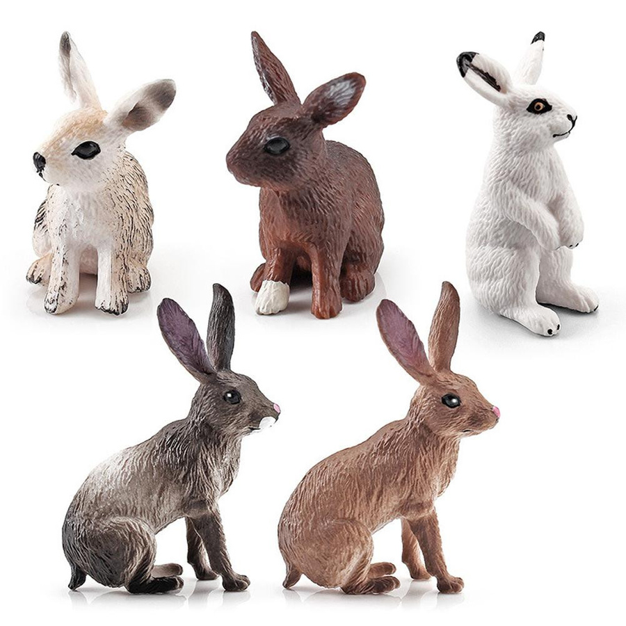 5er Set Kaninchen Skulpturen von TOMTOP JMS als dekorative Tierfiguren für Garten und Rasen in Mehrfarbig - Bild 3