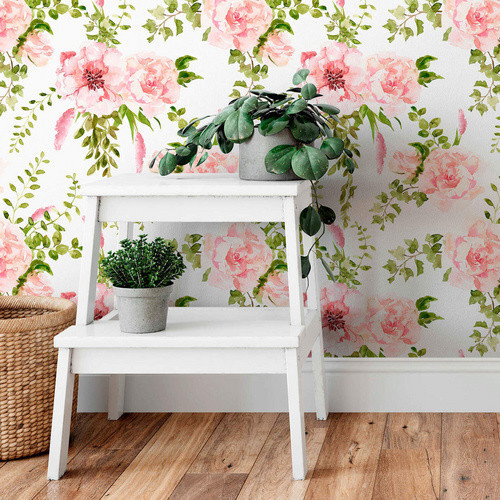 K&L Wall Art Vliestapete Vintage Rosa Frühling Floral, mehrfarbig, matt - Bild 2