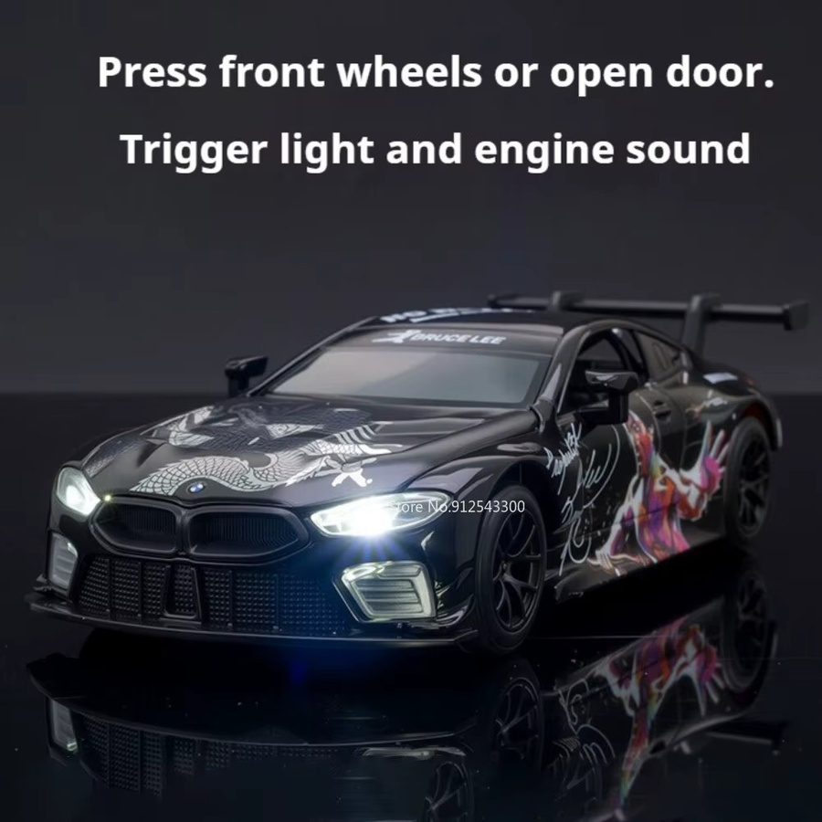MAKEDA BMW M8 GTE 320I Automodell, Rennwagen, 1:32, mit Licht und Sound - Bild 3