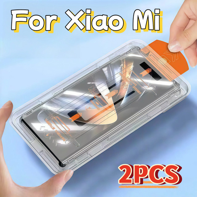 2 Stück Displayschutzfolie aus gehärtetem Glas für Xiaomi 14 13 12t 10 9 9t 10t 11i Pro Lite CC9 X3 T, transparent, mit automatischer Staubentfernung und einfacher Installation - Bild 1