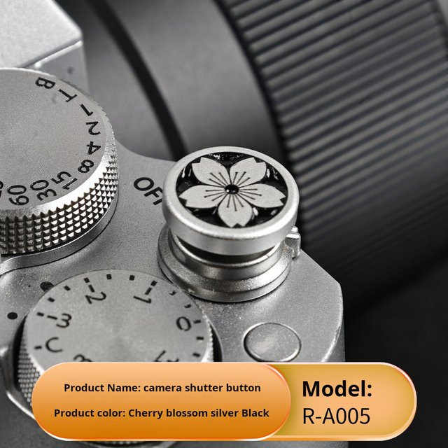LVSHE Sakura Metall-Auslöseknopf in Silber für Fuji Nikon Canon X100VI XT50 ZFC Z30 Z50 GR3X XM5 XT30 XT30II XT30 Dekorative Zubehörteile - Bild 1