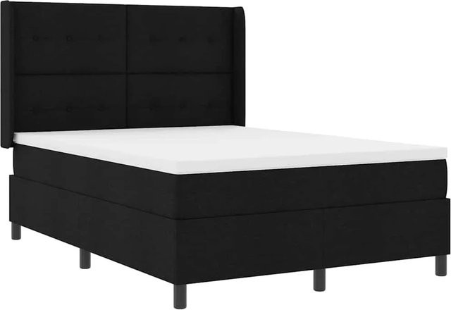 vidaXL LED Boxspringbett mit Matratze Schwarz B/T/H: 140 x 190 x 28 cm - Bild 1