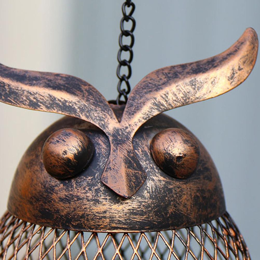 Vogelfutterstation in Eulenform aus Metallgeflecht zum Aufhängen für den Garten und Außenbereich - Bild 5