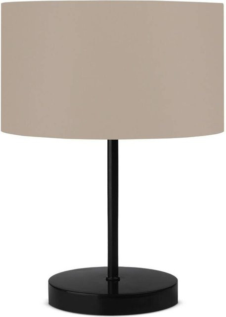 Opviq Tischleuchte in Schwarz und Mink aus Metall und Stoff mit E27 Fassung, B/H/T: 24 x 37 x 24 cm - Bild 1