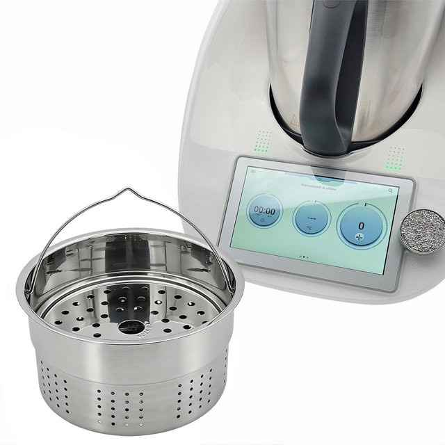 Vorwerk Dampfkorb aus Edelstahl 304 in Silber mit Griff, kompatibel mit Thermomix TM5 und TM6 - Bild 1