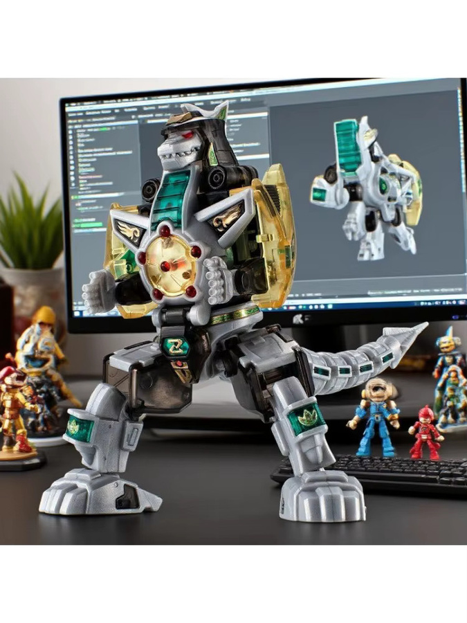Bandai SMP Mighty Morphin Power Rangers Dragonzord, Actionfigur Modellbausatz, Clear Color - Bild 4