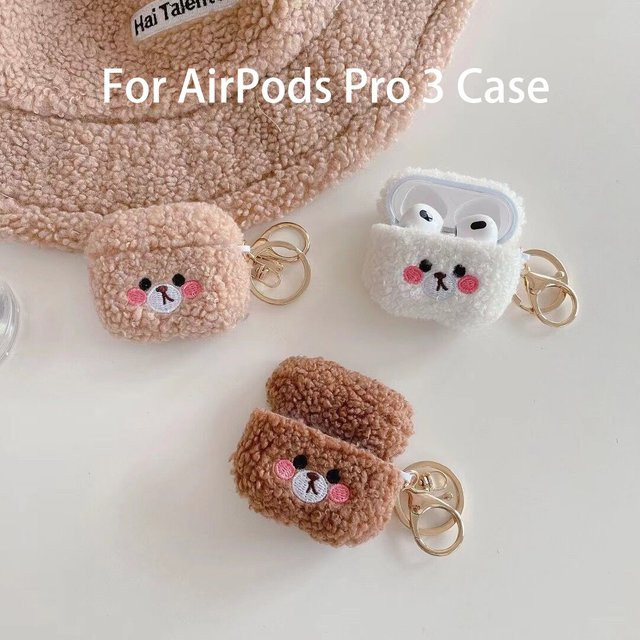 Niedrige Plüsch-Teddybär-Schutzhülle für Apple AirPods Pro 3 - Bild 1