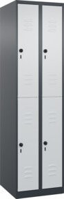 C+P Doppelstock-Spind Classic PLUS mit 2 Abteilen in Anthrazitgrau und Lichtgrau, H: 185 cm, B: 50 cm, T: 50 cm - Bild 1