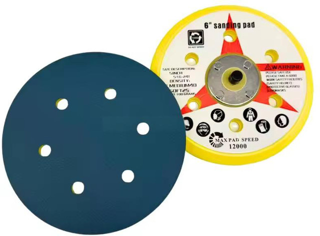 Vinyl PSA Schleifpad für Klebescheiben und Stützteller, Durchmesser: 150 mm, Farbe: Gelb, Gewinde: 5/16 Zoll-24, Zubehör für Exzenterschleifer - Bild 1