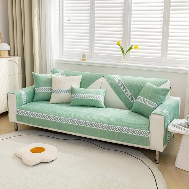 Modernes Sofa Kissen aus Plüsch in Grün, Rutschfest, B/B: 70 x 70 cm - Bild 1