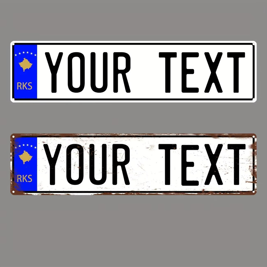 Kosovo Retro Aluminium Dekoschild Hello Young Wanddekoration aus Metall, Mehrfarbig, B: 40 cm, H: 10 cm - Bild 1