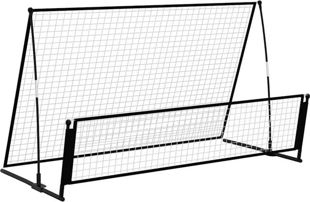 vidaXL 2-in-1 Rebounder und Fußballtor aus Stahl, H x B x T: 120 x 202 x 104 cm - Bild 1