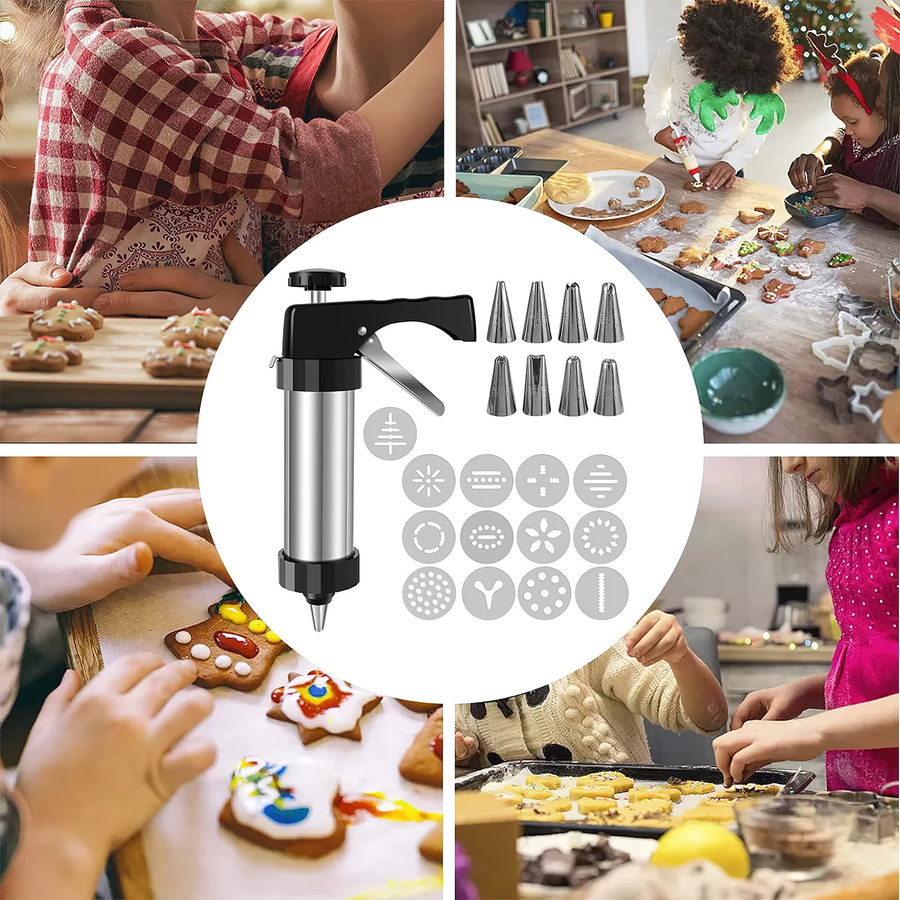 Willstar Cookie Maker Press Kit aus Edelstahl in Silber für die Keksherstellung - Bild 5