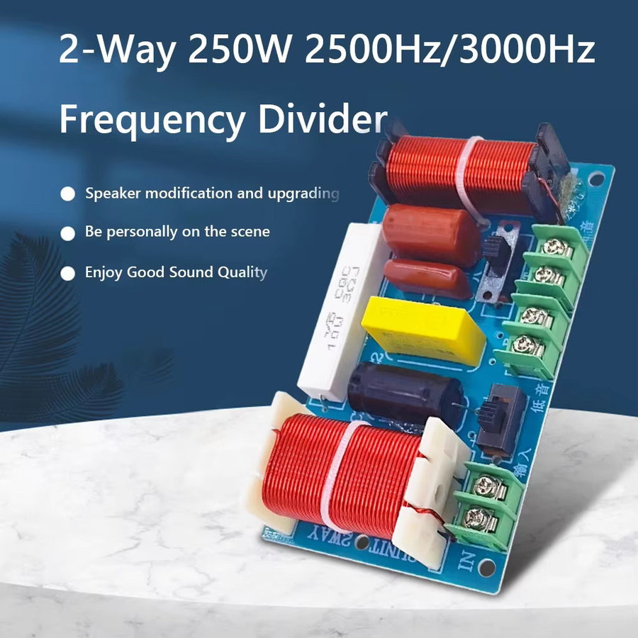 ALLOYSEED 2-Wege 250W HiFi Crossover Audio Frequenzteiler 2500-3000Hz DIY Lautsprecher Filter Modul Schaltung in Multicolour - Bild 2