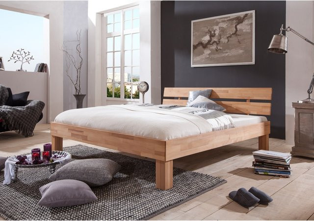 Relita Futonbett Julia aus massiver Kernbuche in Braun, B/T: 100 x 200 cm, natur geölt - Bild 1