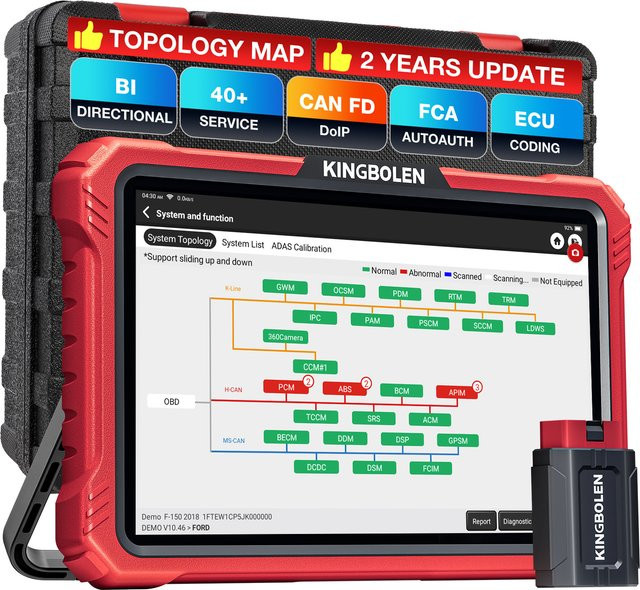 KINGBOLEN K10 Pro K10 ELITE Bidirektionaler OBD2 Diagnosescanner mit Topologiekarte und 40+ Reset-Service Komplettsystem - Bild 1