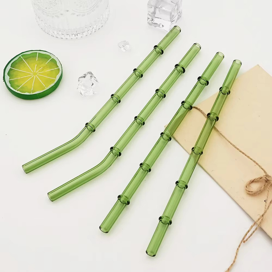 13-teiliges Trinkhalm-Set aus Borosilikatglas von uniturcky in Multicolor mit Reinigungsbürste für Smoothies und Cocktails - Bild 2