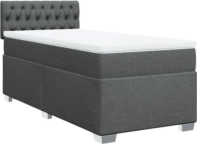 vidaXL Boxspringbett mit Matratze Hybrid Dunkelgrau B/T/H: 80 x 200 cm mit USB-Ladeport und Unterbettbeleuchtung - Bild 1