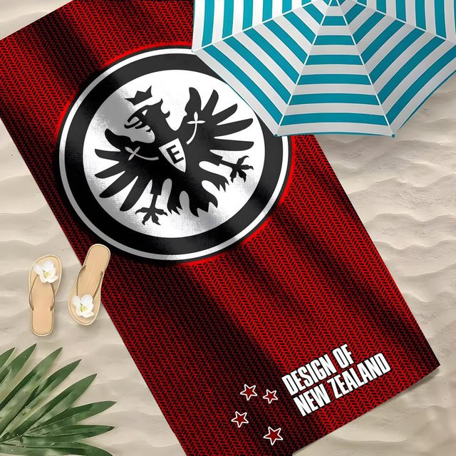 Sandfreies und schnelltrocknendes Strandtuch Eintracht Frankfurt aus Polyester, B/H: 60 x 35 cm - Bild 1