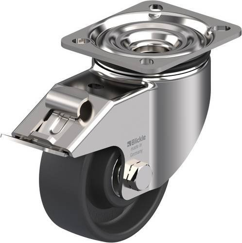 Blickle Lenkrolle LIKX-POHI 102HXK-1-FI mit Feststeller aus Edelstahl in Grau und Silber, Rad-Durchmesser: 100 mm, Tragfähigkeit: 250 kg - Bild 1