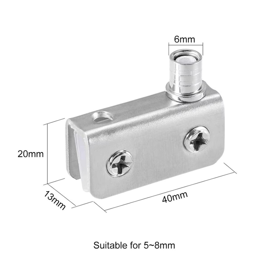 Odavis 2er-Set Glas-Pivot-Scharnier aus Edelstahl in Silber für Schranktüren - Bild 3