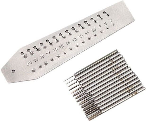 ABJI Mikro-Schraubgewinde-Schneidwerkzeug-Kit mit 14 Gewindebohrern und Schneidezangen in Silber, Durchmesser 0,7 mm bis 2 mm - Bild 1