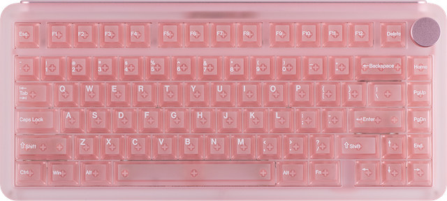 KiiBOOM Phantom81 V4 Mechanische Tastatur 75% Tri-Mode Kabellos mit Acryl-Gehäuse in Schwarz Transparent und Durchscheinenden Tastenkappen ANSI US Layout - Bild 1