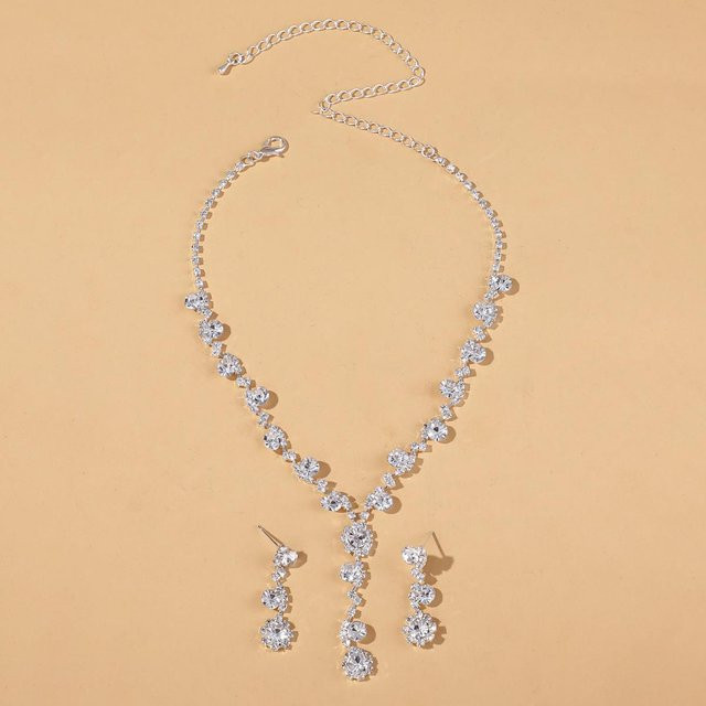 Lucky Star Jewelry Schmuck-Set, Halskette, Ohrringe, Silber, Messing, Zirkonia, Damen - Bild 1