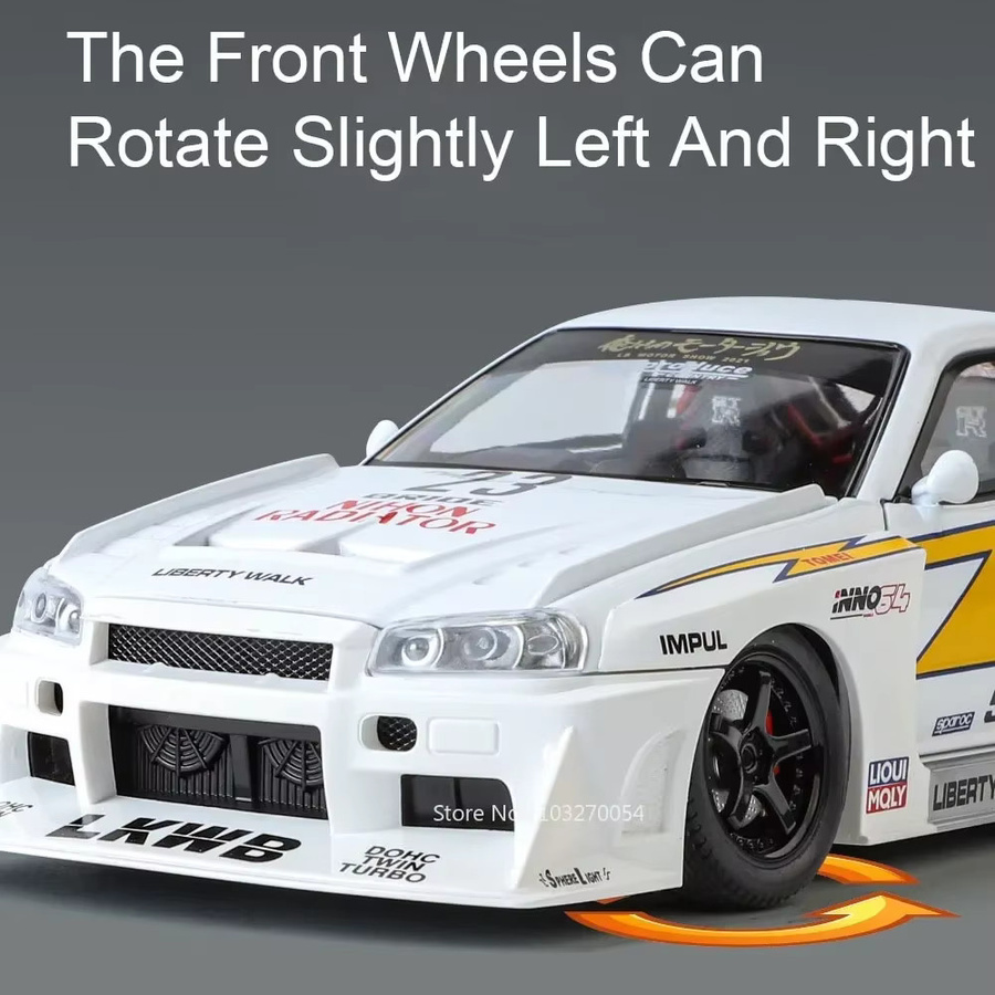 MAKEDA Skyline GTR S15 R34 Modell Auto, Diecast, 1:24, mit Licht und Sound - Bild 1