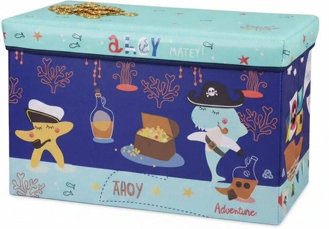 Relaxdays Sitzbox aus Polyester in Mehrfarbig, faltbar für das Kinderzimmer, B/T/H: 60,5 x 36 x 30,5 cm - Bild 1