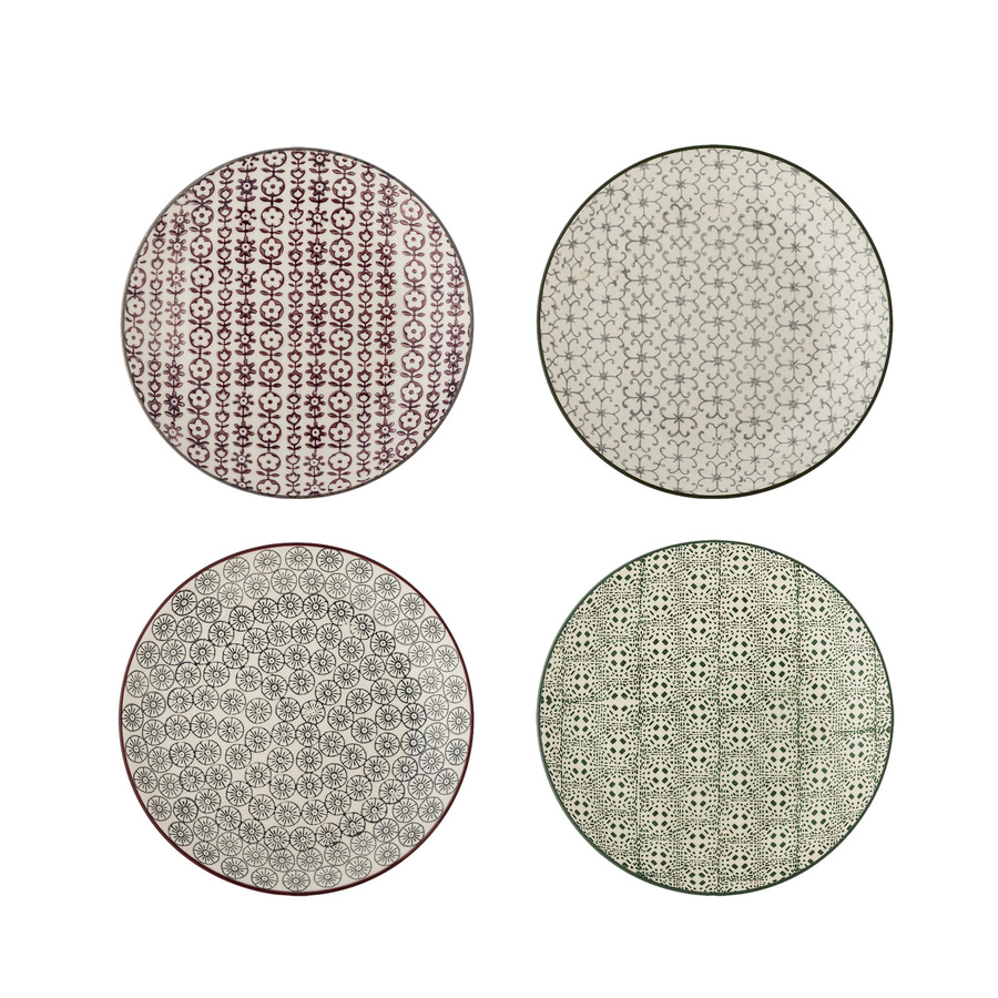 Bloomingville Tellerset Karine aus Steingut, 4er-Set, Durchmesser: 20 cm - Bild 1