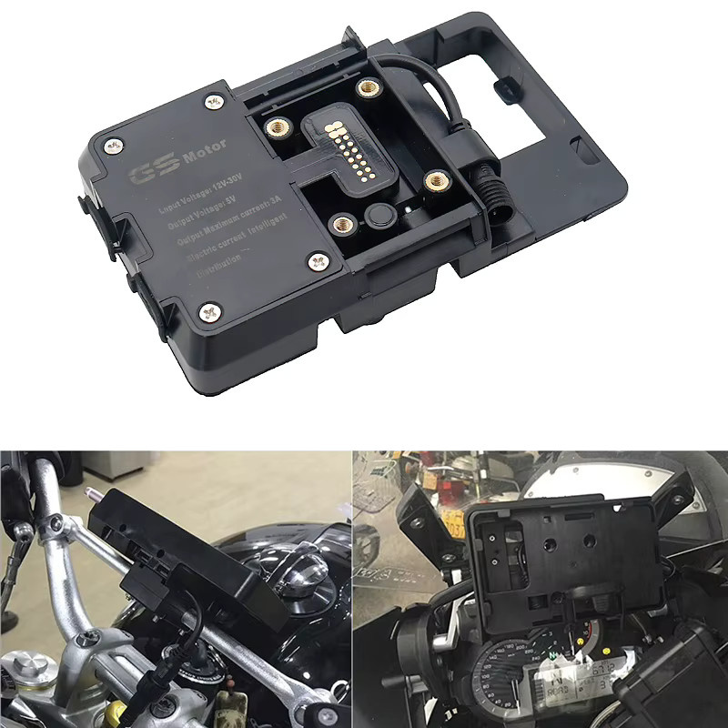 CSHWISDOW Handy-Navigationshalterung mit USB-C Ladefunktion für BMW R1200GS, F700GS, F800GS und Honda CRF1000L Africa Twin in Schwarz - Bild 3