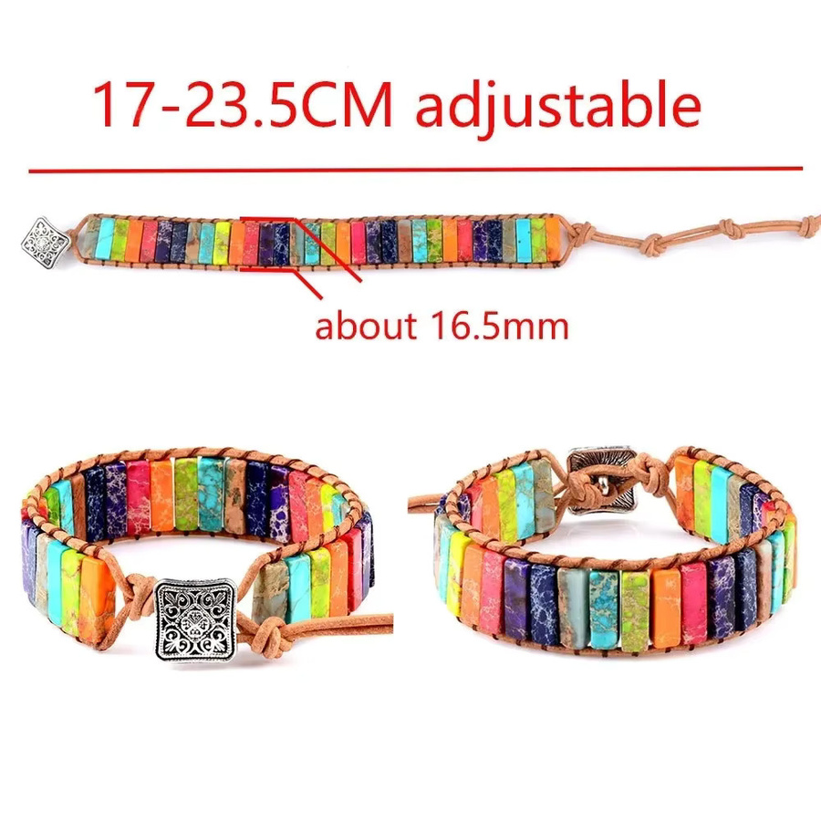 YKGDE Armband, 7-Chakra-Stein, bunt, geflochtenes Seil, Unisex - Bild 2