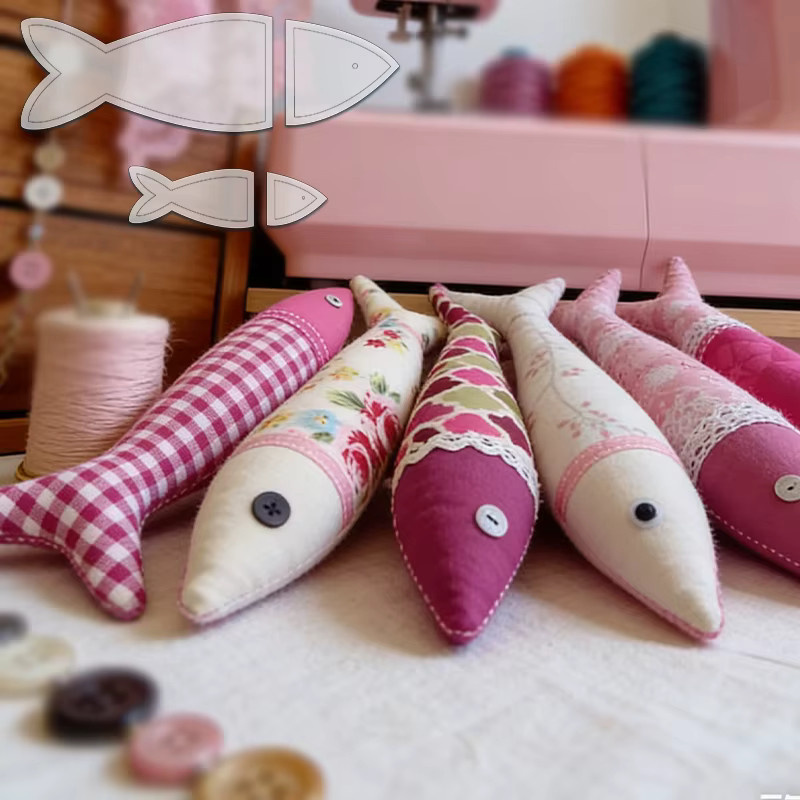 YOMDID 4-teiliges Set Fischförmige Patchwork-Schablonen aus transparentem PET für DIY-Bastelarbeiten und Nähvorlagen - Bild 3
