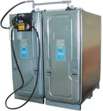 CEMO Dieseltankanlage mit zwei UNI-Tanks in Silber, Gesamtvolumen 3000 l (2 x 1500 l) - Bild 1