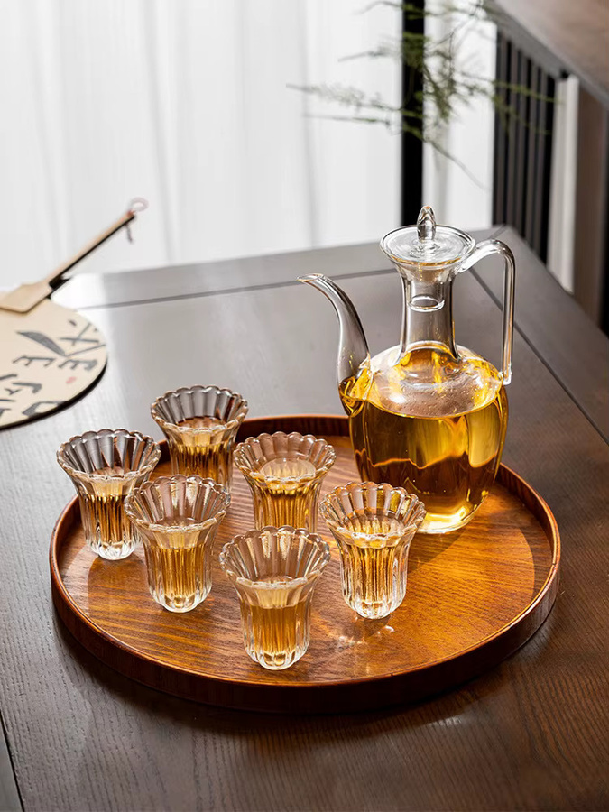 Handgefertigte japanische Teetasse aus hitzebeständigem Glas in Transparent, 60 ml - Bild 4