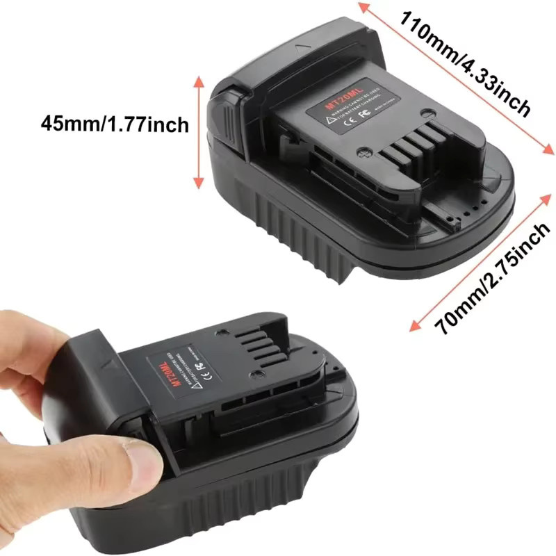 Mt20ml Batterie Adapter Konverter mit USB-C Ladegerät für Makita 18V Lithium-Ionen-Akkus in Schwarz - Bild 4