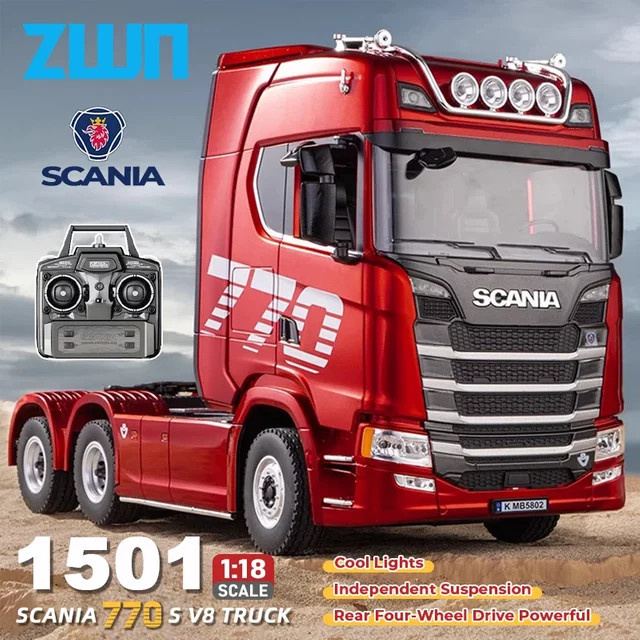HUINA 1501 RC Lkw Anhänger Modell, 1:18, mit Licht, Metall - Bild 1