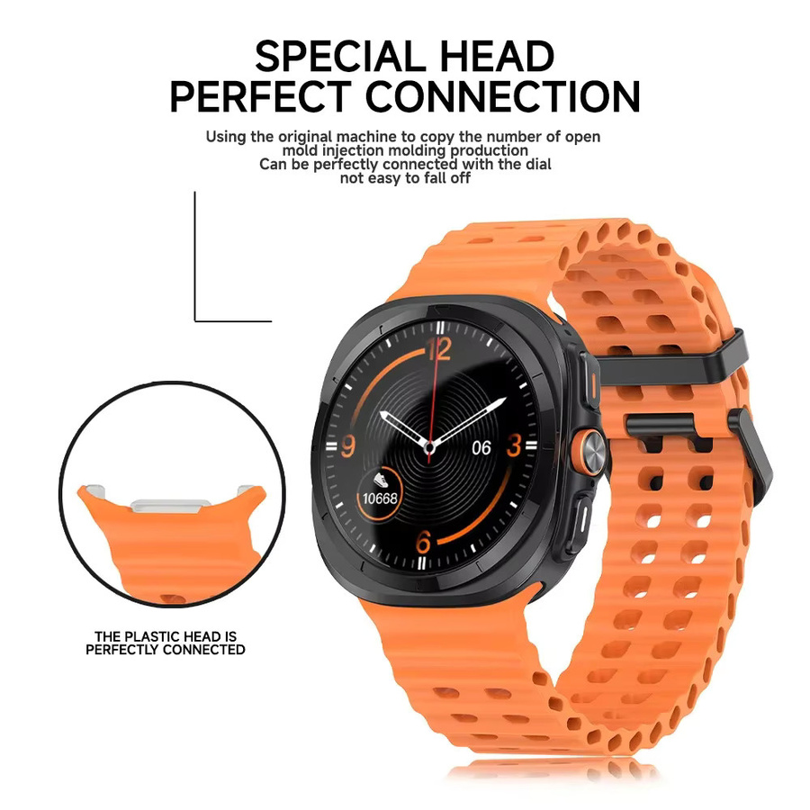 OAKCHARM Schutzset für Samsung Galaxy Watch Ultra 2025 47mm mit gehärteter Glasabdeckung und Silikonarmband - Bild 2
