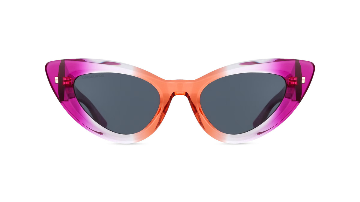 Dsquared2 D2 0092/S Sonnenbrille Butterfly, Vollrand, Acetat, Damen, Lila, Grau - Bild 1