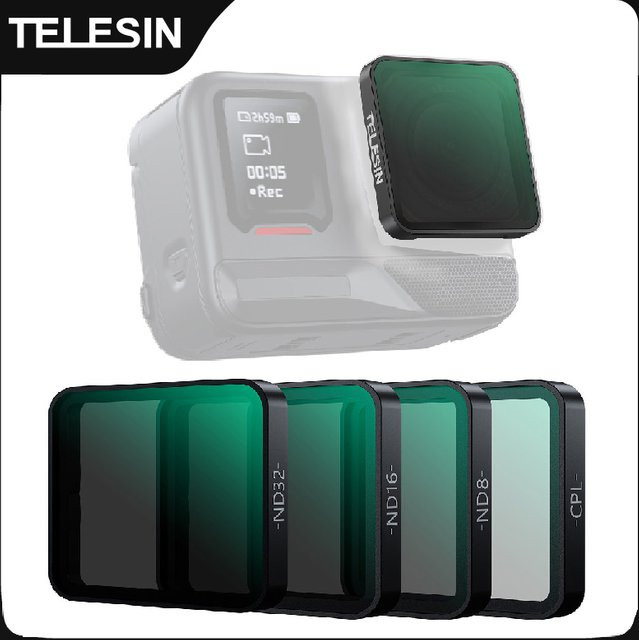 TELESIN ND und CPL Filterset mit Aluminiumrahmen für Insta360 Ace Pro und Ace Pro 2, Schwarz - Bild 1