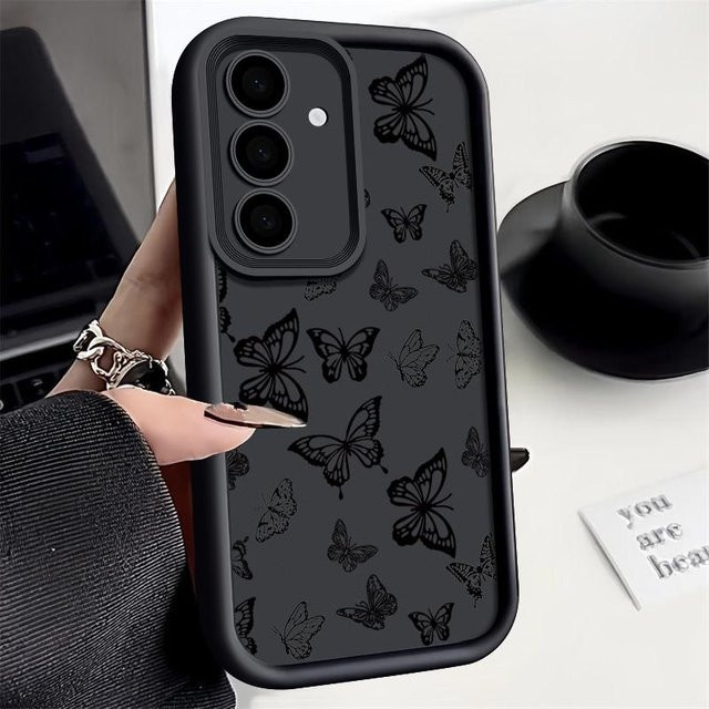 Stoßfeste Schmetterlingshülle Capa für Samsung Galaxy S25 S24 S23 Ultra A56 A55 A54 A53 A52 A35 A34 A15 A14 S22 S21 S20 FE in Schwarz - Bild 1