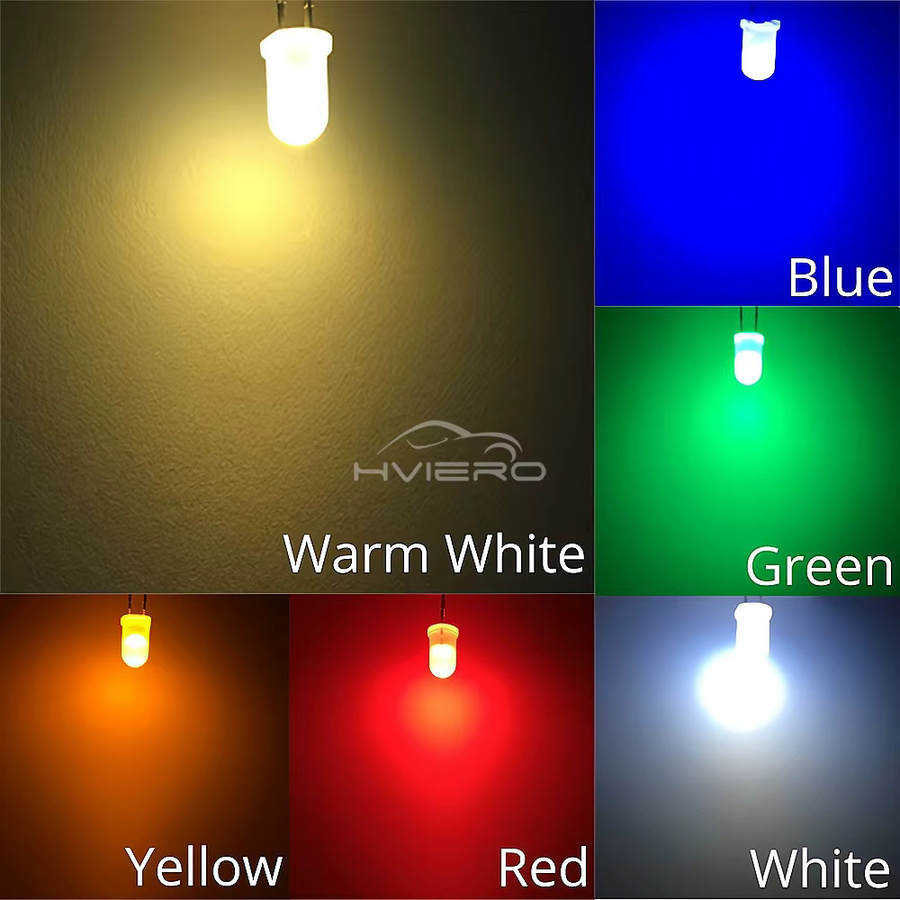 HVIERO LED Dioden Set 5mm Rund in Weiß, Rot, Grün, Blau und Gelb - Bild 2