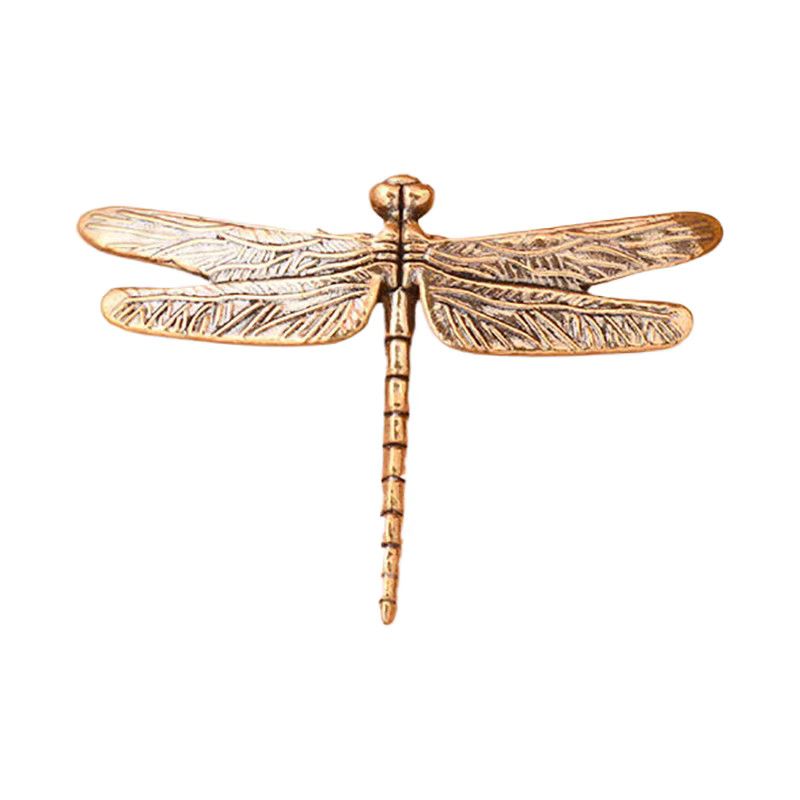 TPXCKz Libelle Ornament aus Messing als antike Insektenfigur für die Schreibtischdekoration oder als Feng Shui Sammlerstück - Bild 2